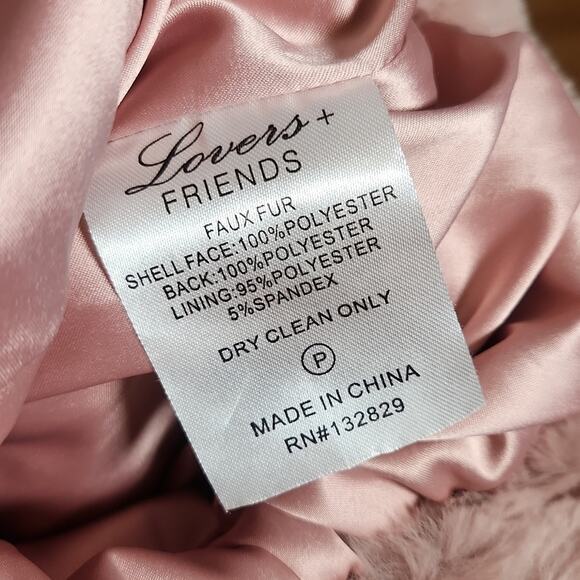 LOVERS + FRIENDS Revolve Teagan Faux Fur Cropped Pink Sweater, Size XS - Picture 14 of 14